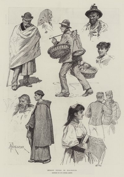 Street Types in Florence by Amedee Forestier